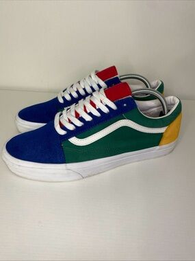 Vans Old Skool Multicolor Blue Green Yellow Suede Canvas Men’s Size [10.5] Clean